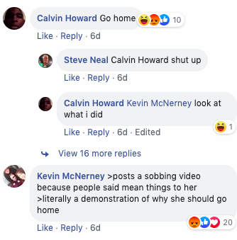 A screenshot of a few comments regarding the video (left) taken on November 21, 2019.